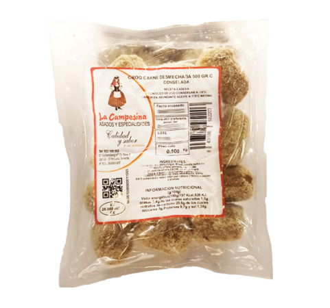 Croqueta de Carne desmechada La Campesina (bolsa de 500g)