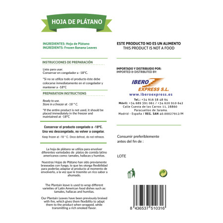 Hoja de Plátano (1ud x 500g)