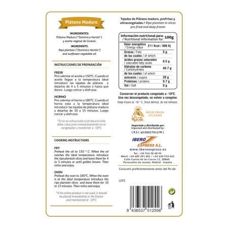 Tajada de Plátano maduro (bolsa de 500g)