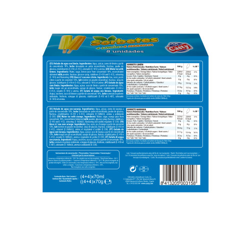 Sorbete de Limón/Naranja (pack de 8uds)