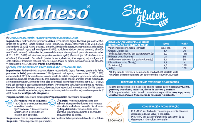 Croqueta de Jamón sin gluten (estuche de 300g)
