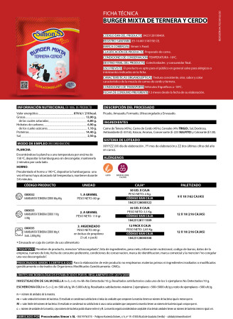 Hamburguesa mixta Ternera/Cerdo (3uds x 80g)