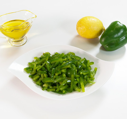 Pimiento verde en tiras